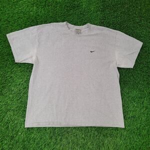 Vintage Y2K NIKE Shirt 2XL 26x28 Gray Boxy Baggy Chest Swoosh
